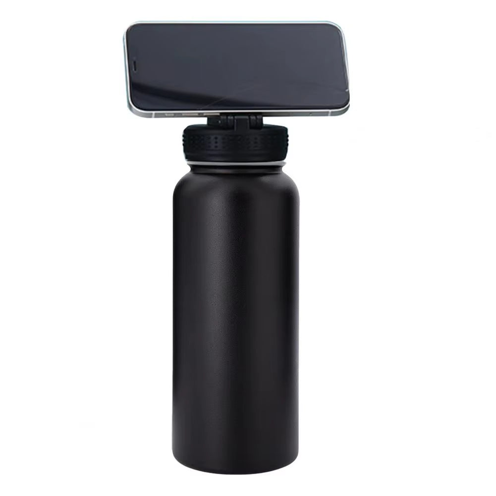 1L Insulated Magnetic Phone Holder Water Bottle