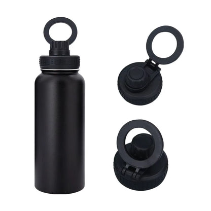 1L Insulated Magnetic Phone Holder Water Bottle