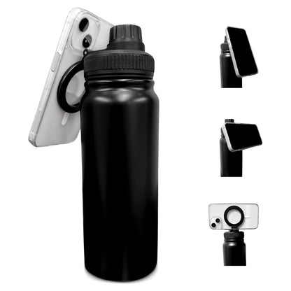 1L Insulated Magnetic Phone Holder Water Bottle